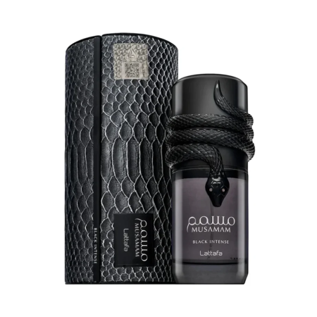 Musamam Black Intense Lattafa مسمم بلاك انتنس من لطافة (100مل رجالي)