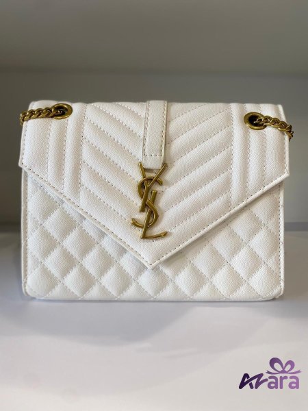 YSL Envelope Bag - ابيض