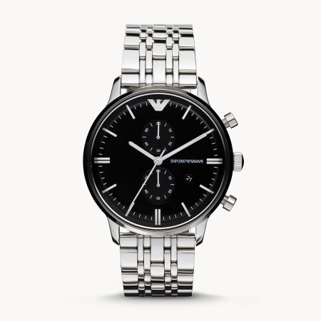 Emporio Armani Men's Three-Hand Leather Watch