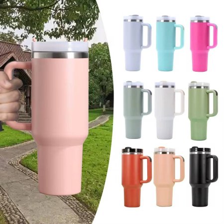 Stainless Steel Tumbler with lid & straws