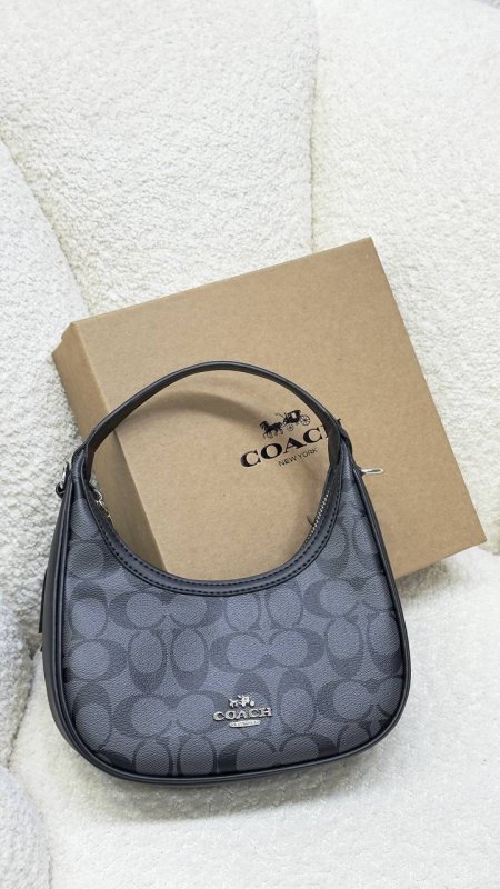 Coach Kleo Hobo – Black Signature Style with Sleek Edge