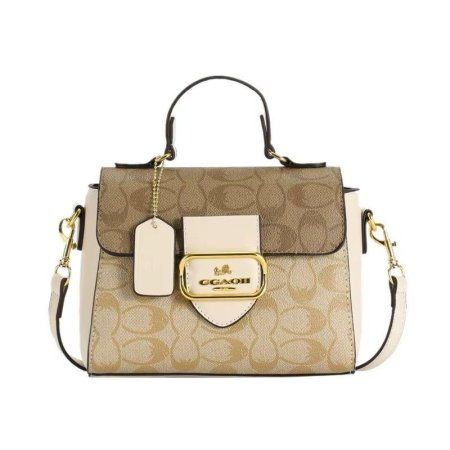Coach Outlet Morgan Top Handle Satchel in Blocked Signature Canvas Bag